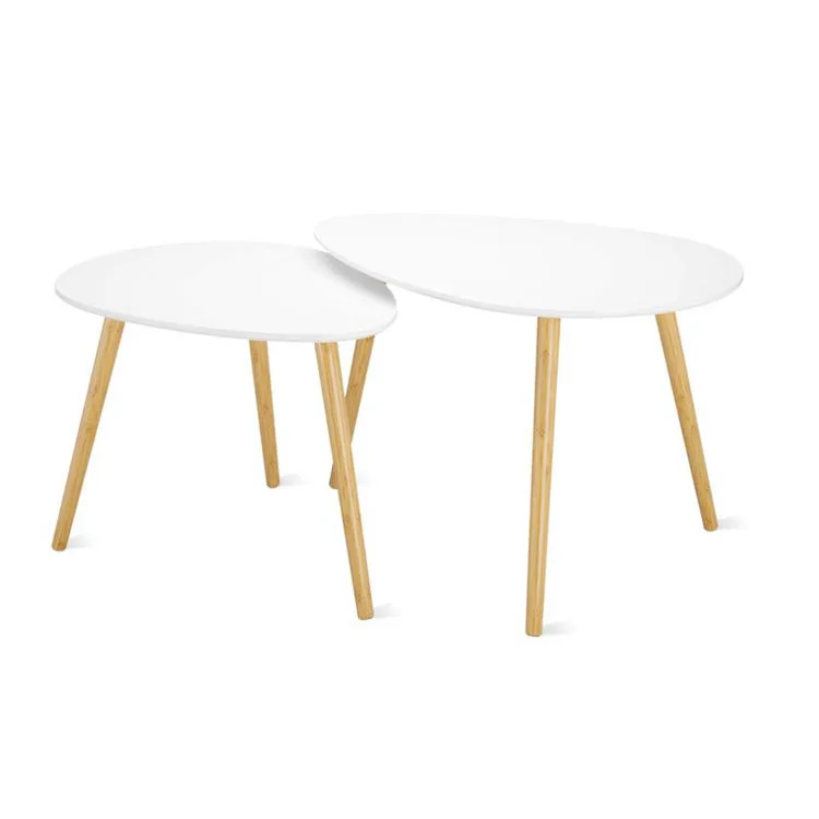 European market cheap price wood diamond oak coffee table