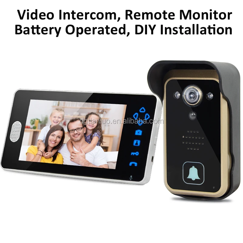 Главная Безопасность обнаружения движения 7 дюймовый экран батарея беспроводной дверной видеотелефон