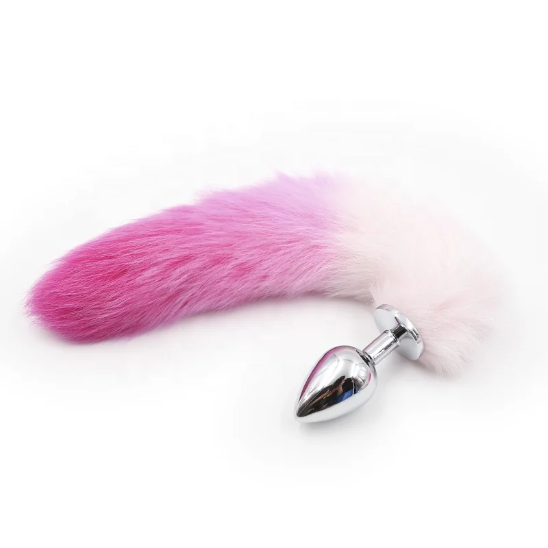 Large Artificial Fox tail anal plug cheap fake fur fox tail Cosplay Fetish Sex Female Bondage Fox Tail Plugs Butt Plugs