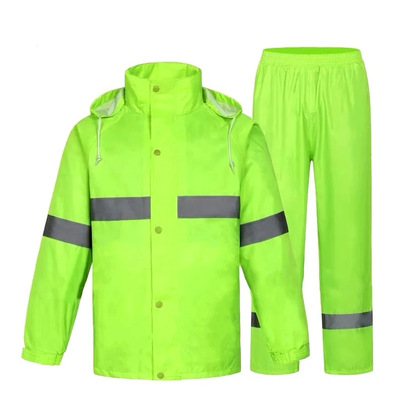 Customized Waterproof 100% Polyester police  raincoat rain suit rainwear
