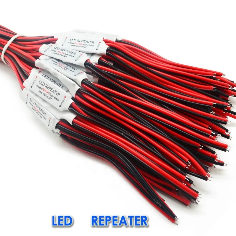 
1 channel 12A LED Amplificador Power Repeater DC 5V 12V 24V Mini Led Amplifier Controller for Single Color Led Strip Light 