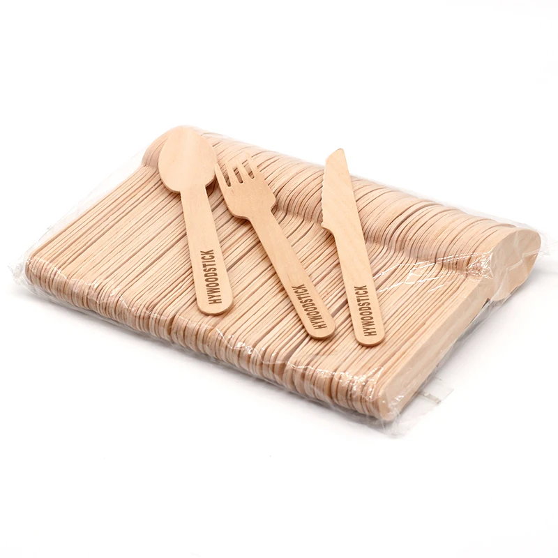 HY Couverts Bois Personnalisable Certified Wooden Cutlery For Table