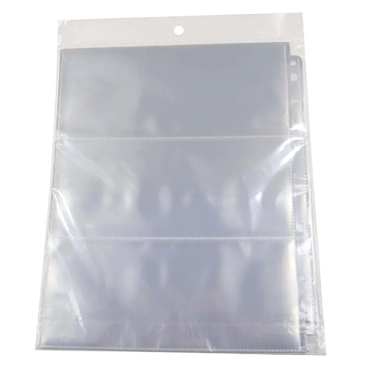 Page clear 11 punch hole plastic pocket card holder
