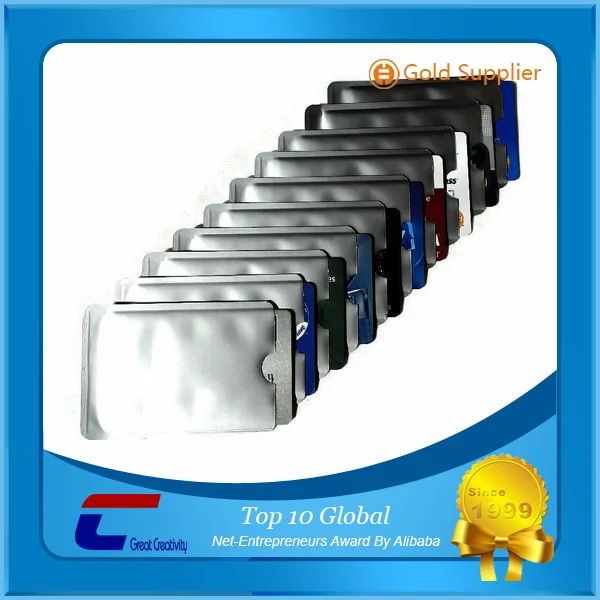 Contactless card protector rfid blocking money safe aluminum plastic credit card holder
