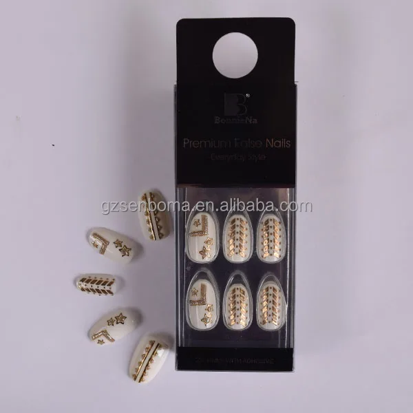 Senboma Golden Star Powder Artificial Nails False 3D For Nail Salon