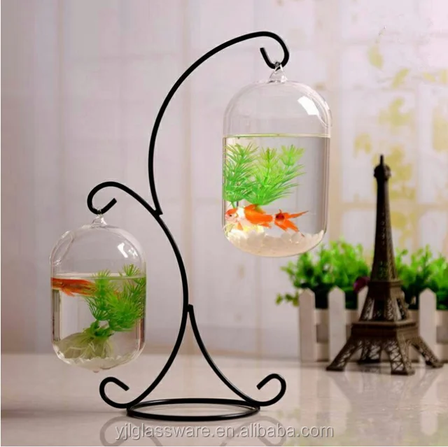 hot selling popular design hanging clear glass fish bowl