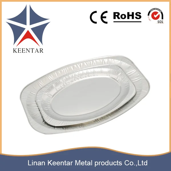 Dish Pan Oval Aluminum Foil Fish Tray,oval Aluminum Foil Barbecue Disposable Container Food Packing Rectangle 1000pcs/ctn 0.11mm