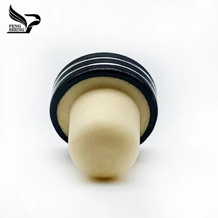Reusable Red Wine Bottle Stopper Customized High Polymer Bottle Stopper with Aluminum Logo Customized Size Cap Black Accept