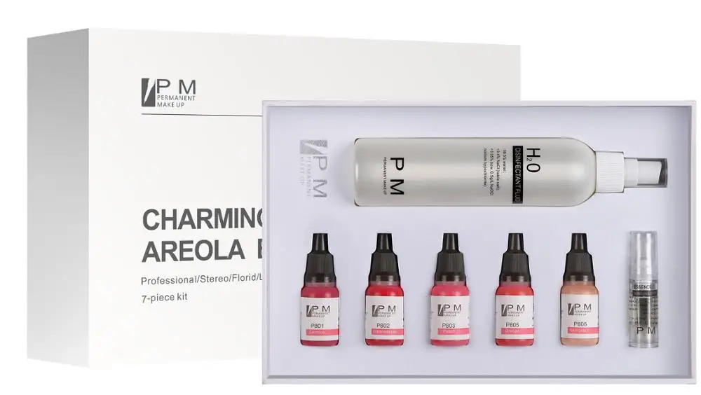 PMU Set Nipple Breast Ink Color Cosmetic Micropigmentation Permanent Makeup Areola Pigment Set Kit