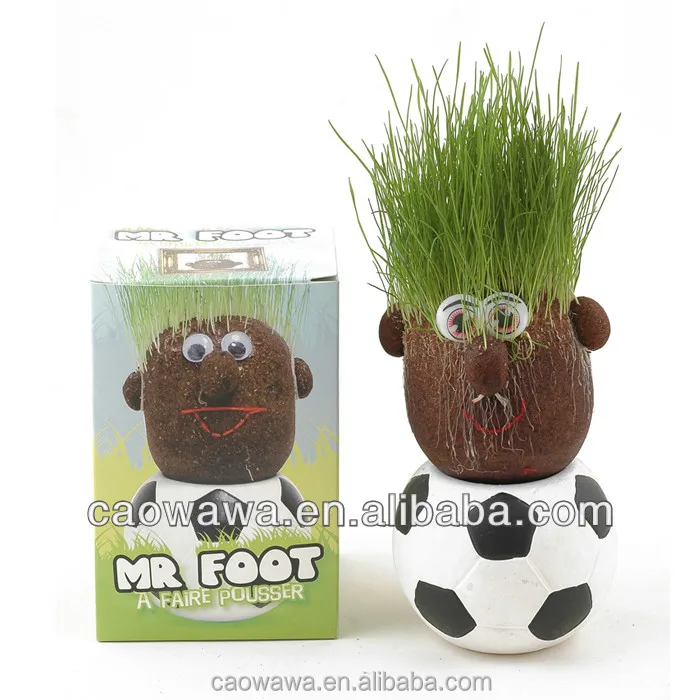 
mini grass doll plant grass head toy worldcup seriesmini football grass head 