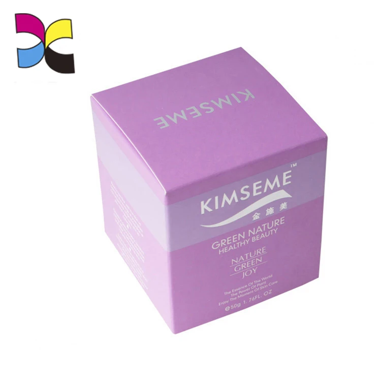 Custom printed silver foil regular base paper box cosmetic packaging