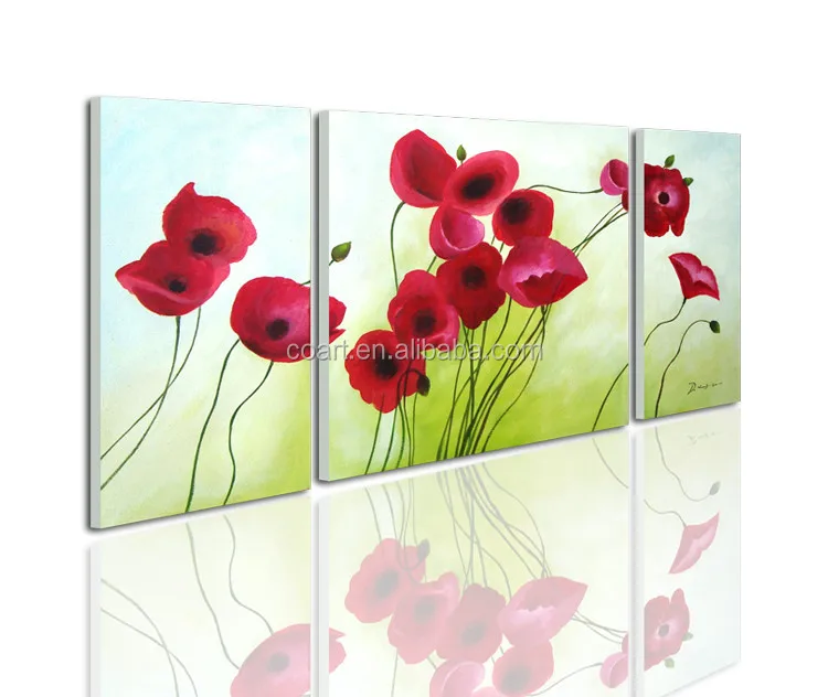 
handmade poppy oil painting on canvas 