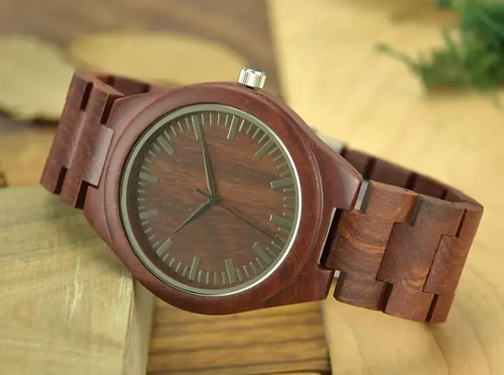 Mens Luxury Watches Man Customised Logo Wooden Women Wristwatch Solid Wood Bamboo Quartz Ladies Wrist Watch Young Hot Wholesale