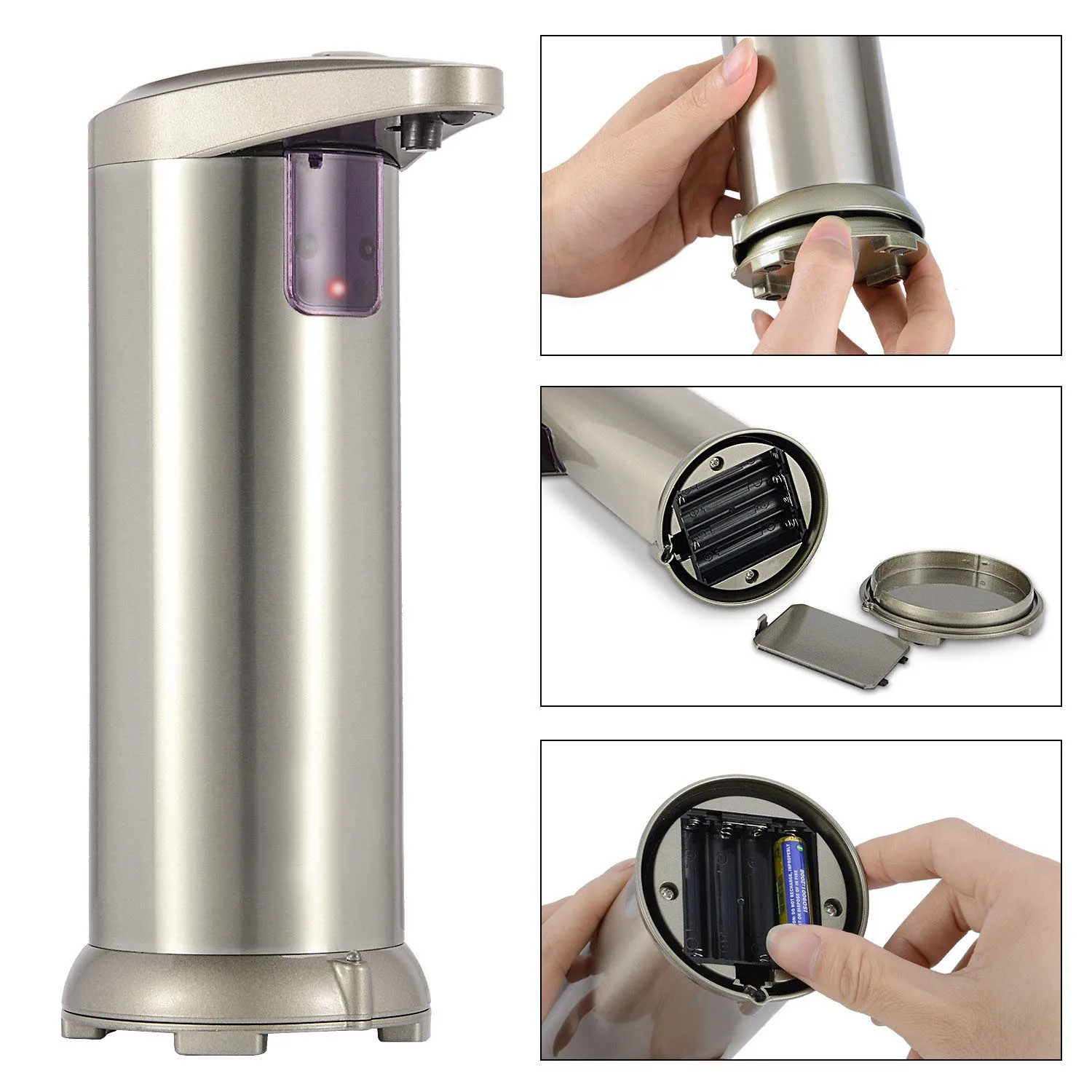 
Free touch adjustable Stainless steel Liquid smart automatic hand sanitizer sensor soap dispenser with CE Rohs 