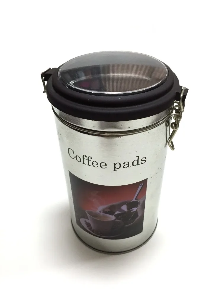 Tinplate round coffee package tin box a box of tin for keeping coffee with cover valve