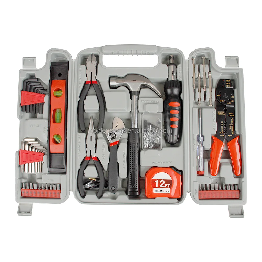 89 Piece Household Hand Tool Set Kit Box with Hard Storage Case