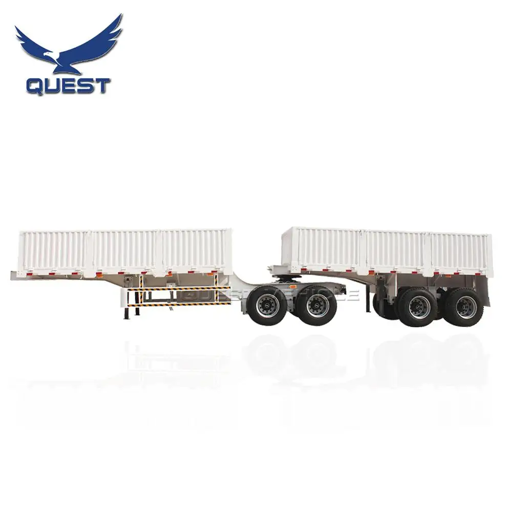 20ft Drawbar tandem Super Link Side Wall Container Trailer Interlink Cargo Transport Semi Trailer