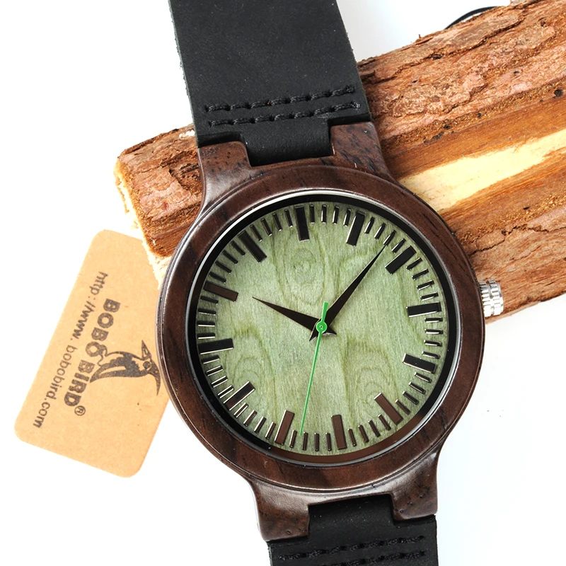 BOBO BIRD Free Shipping Japan Miyota Quartz Wristwatch Wooden Watch in round box
