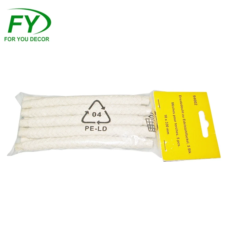 High temperature polished 10mm oil lamp fiberglass wick