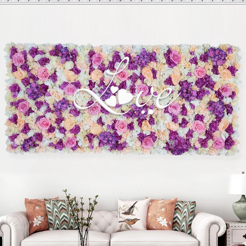 Hotsale Factory wholesale interior and exteriors decoration roll up rose flower wall artificial flower making  backdrop