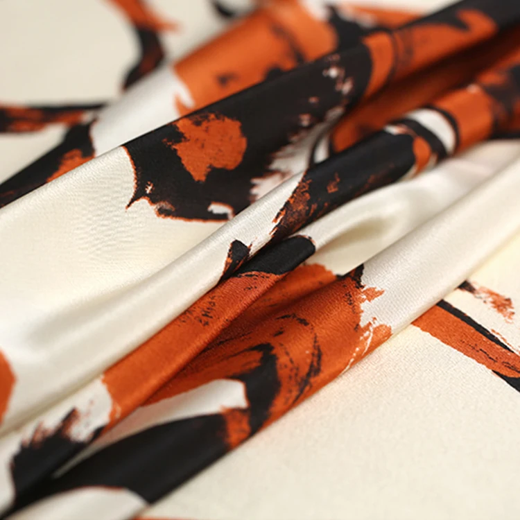 China factory wholesale cheap price printed silk satin fabric for dress