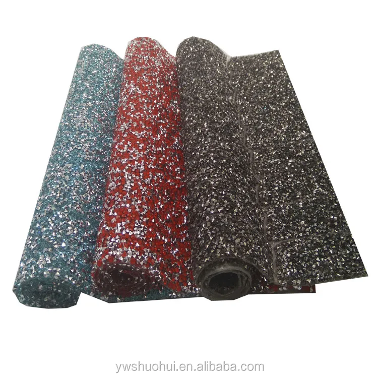 Wholesale Multi Color Hot Fix Resin Mesh Adhesive Crystal Sticker Sheet Rhinestone Transfer  24cm*40cm Applique Sticker Sheet