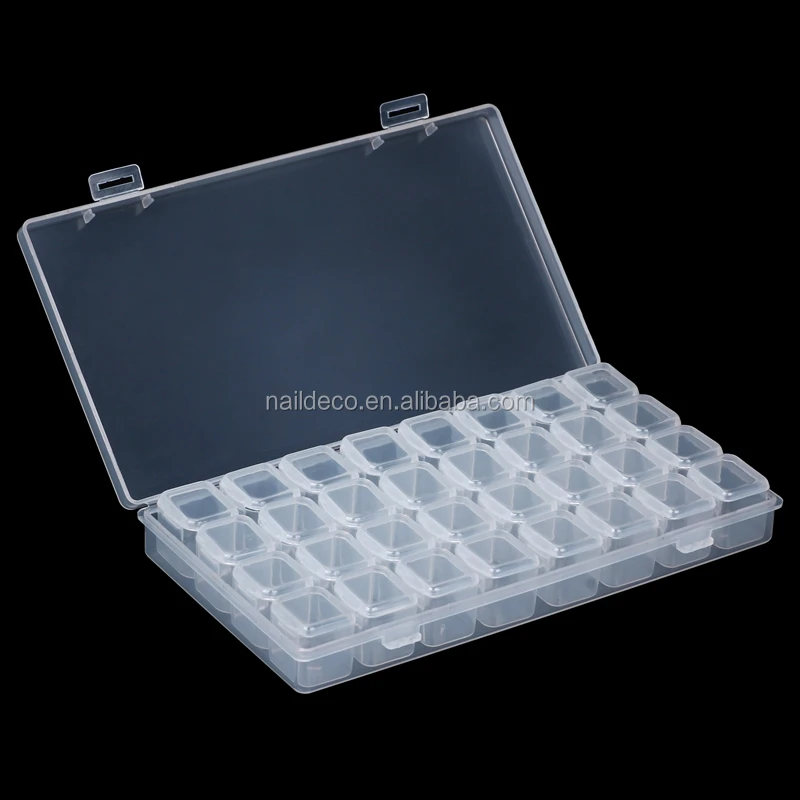 32Slots Empty Gems storage box acrylic case Nail art box
