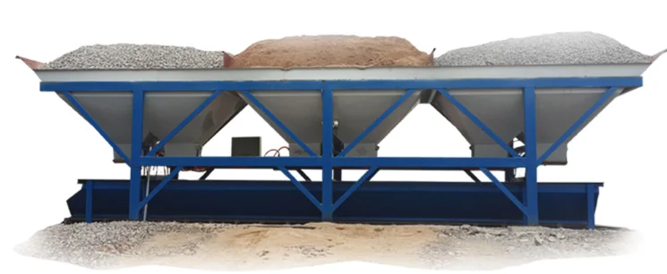 Concrete Batching Machine PLD1600 , Aggregate Bins , Aggregate Batching System