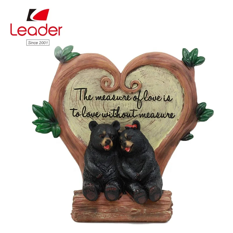 Home Table Decorative Polyresin Black Bear Squirrel and Turtle Friendship Tale Figurine