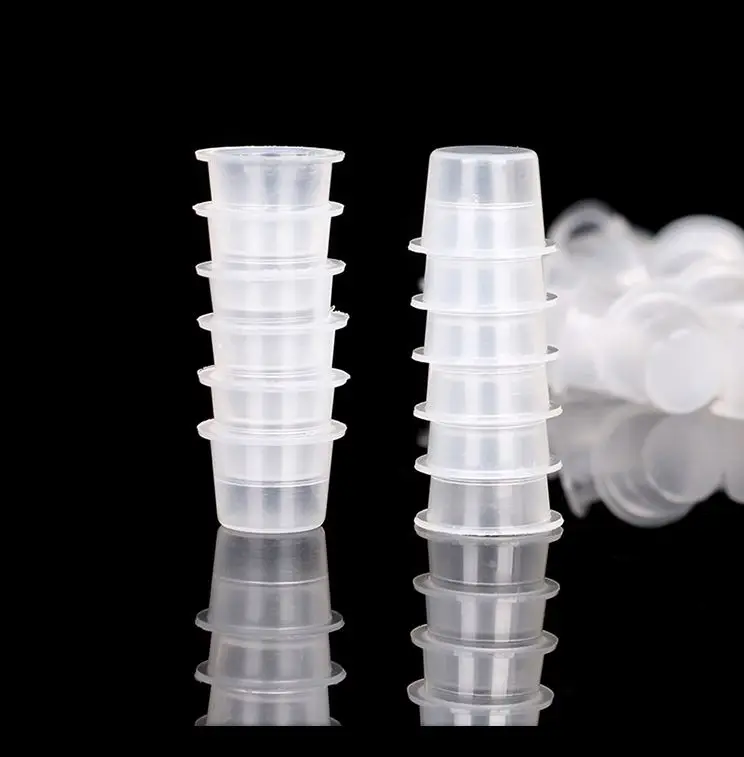 1000pcs Disposable Permanent Makeup Tattoo Ink Cup Plastic Microblading Pigment Cap Cup for Needles 9MM 12MM 15MM