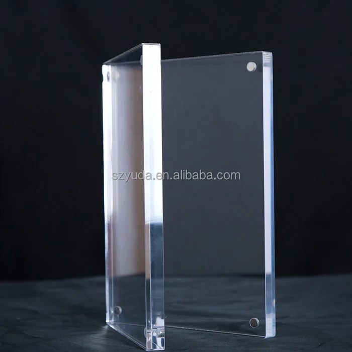Popular A4 Double Sided Box Acrylic Desktop Photo Frame Vetro Funny Magnetic Picture Frame