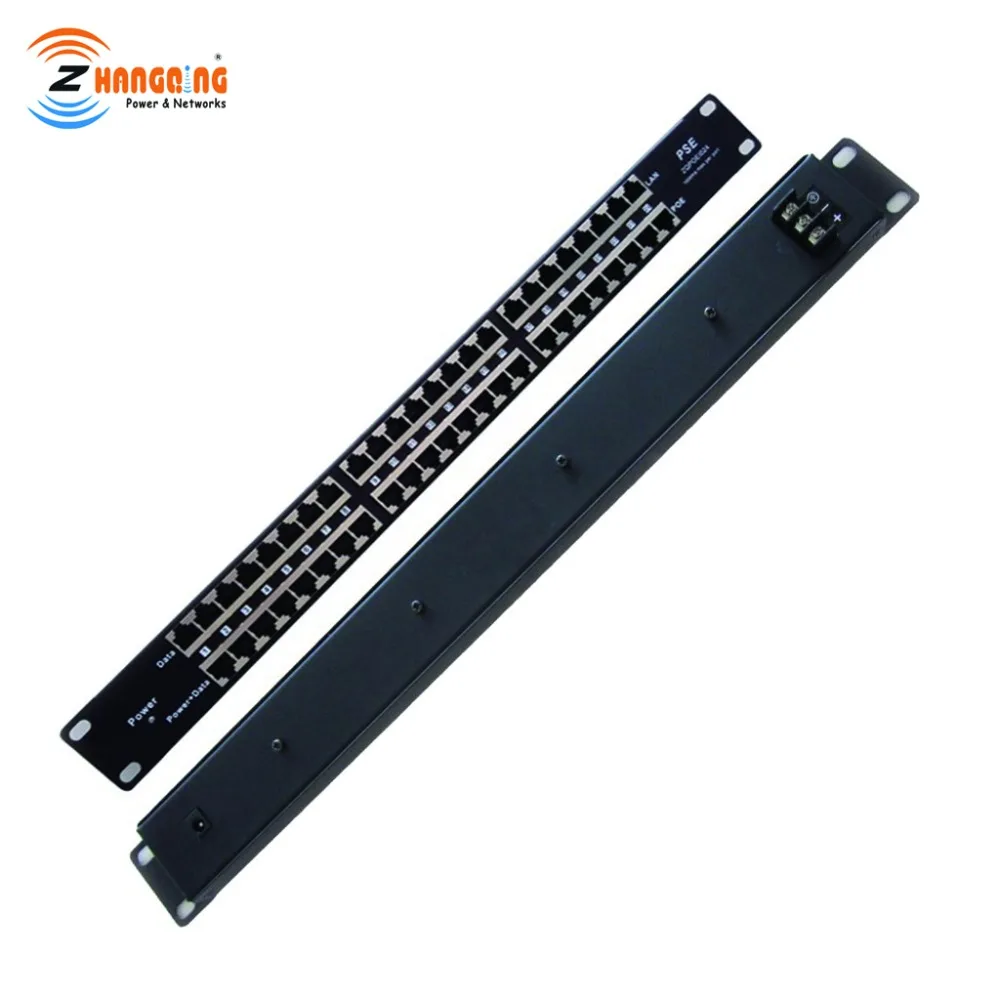 Multiport Rack Mount PoE Injector 24 Port 100Mbps PoE Panel Shiled Passive PoE Injector 24V or 48V for CCTV Camera