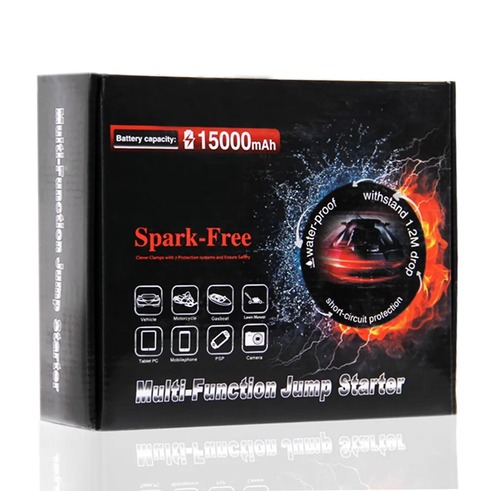 15000mAh Car Battery Charger Pack Jump Starter Multi Function Auto Emergency Power Bank for Starting Car Yellow red blue OEM