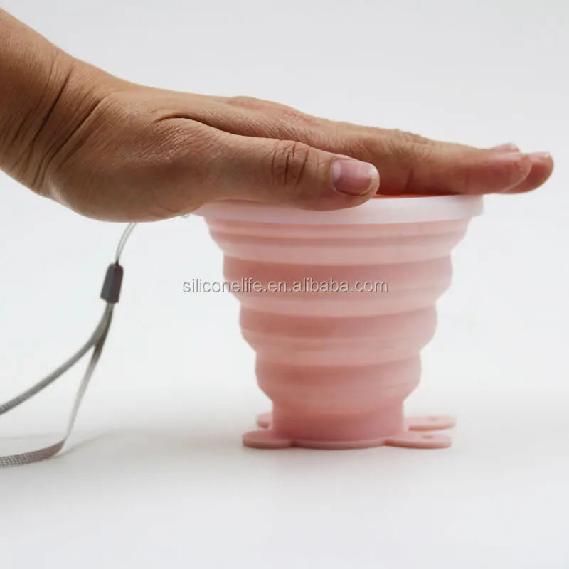 Portable Solid Color Retractable Water Silicone Cups Folding Gargle Cup For Outdoor Travel Drinkware Tools