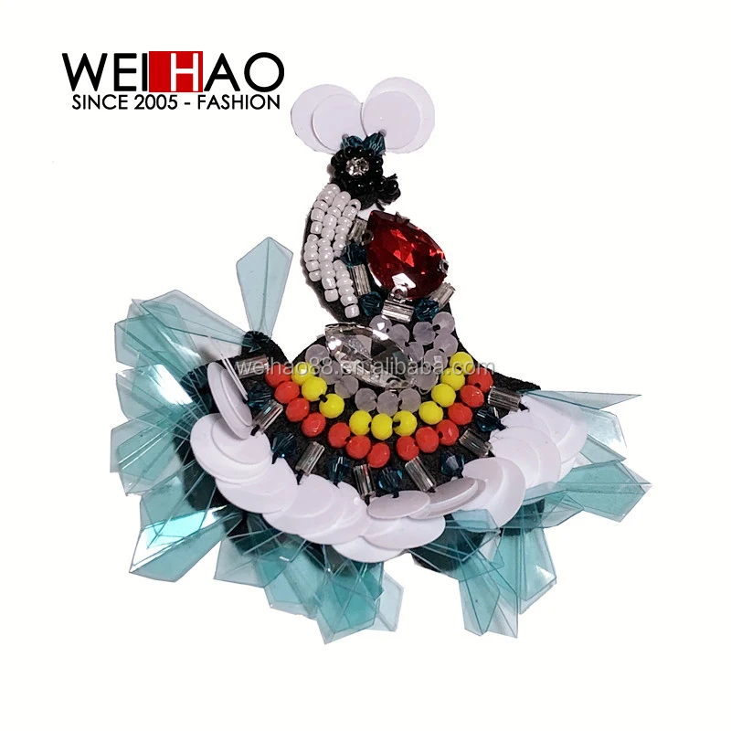 Модная вышитая бисером нашивка ручной работы со стразами, вышитая бисером нашивка для одежды с животными, цветами, нашивка на одежду Se