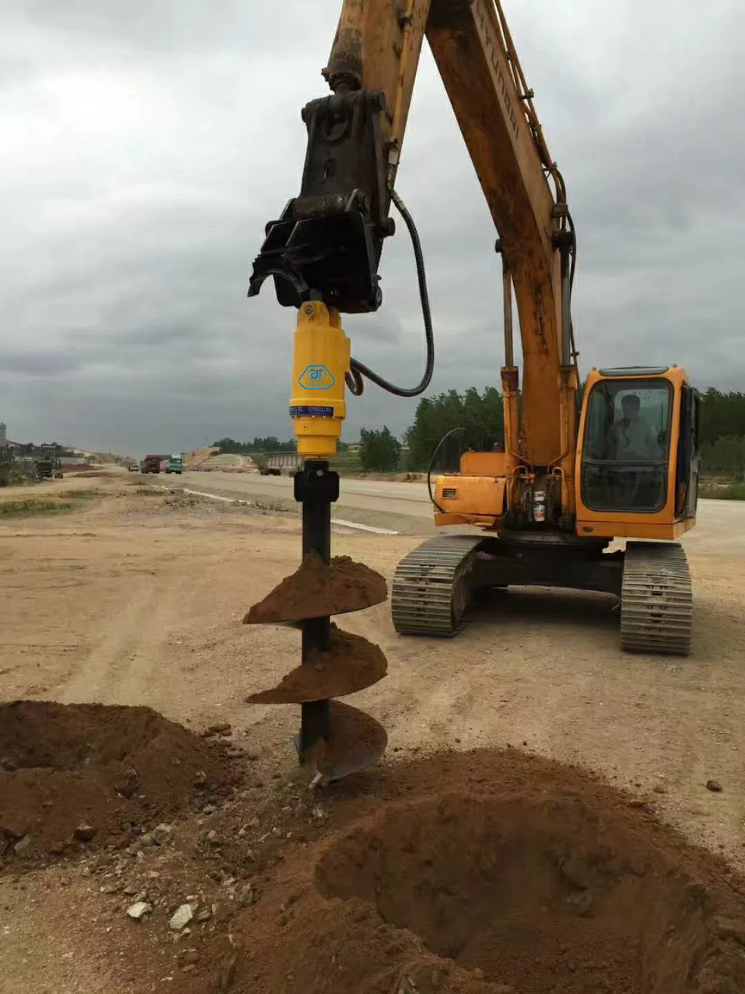 Removal of tree stump machine earth drill auger for  diggers