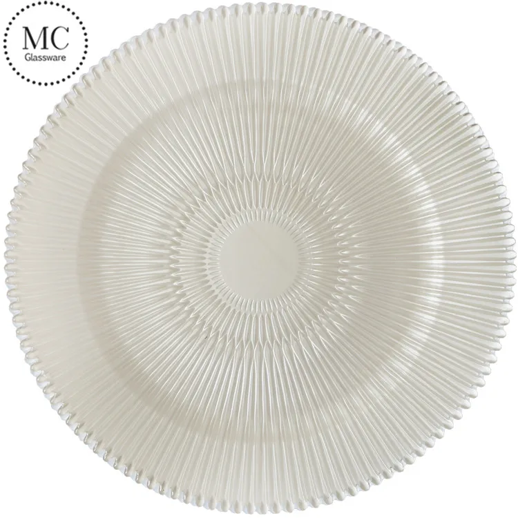 Яркие круглые синие стеклянные пластины из кобальта ручной работы