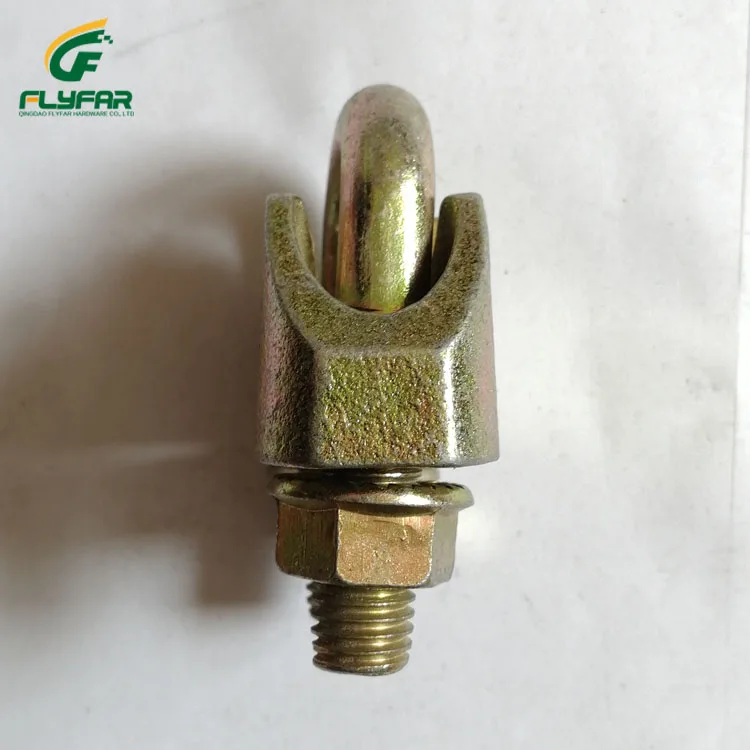 Yellow Zinc Plated Malleable Steel Wire Rope Clip DIN1142