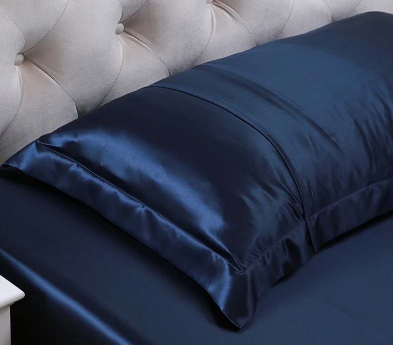 
4 piece plain dyed solid color 100% mulberry silk king size bed sheet set 