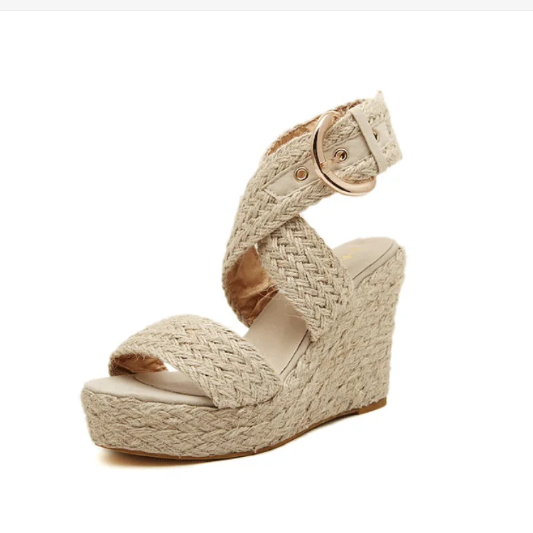 2019 New Ladies espadrille wedges heel sandals women shoes In Stock