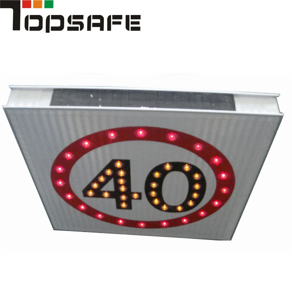 LED Flashing Solar Powered Speed Limit 40/50/60/80/100/110/120 Sign in traffic road highway