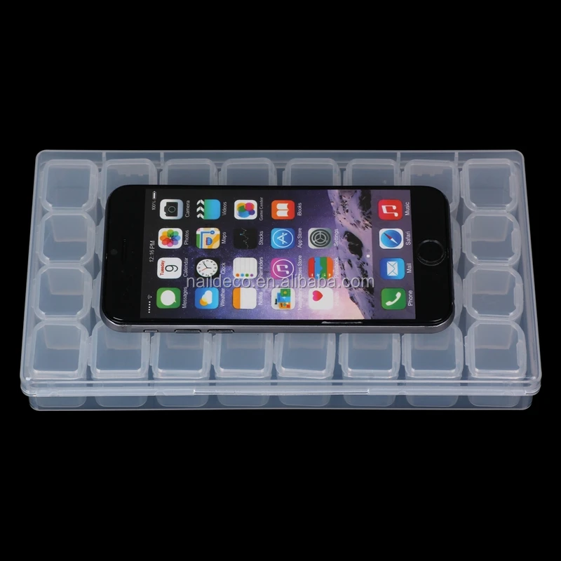 32Slots Empty Gems storage box acrylic case Nail art box