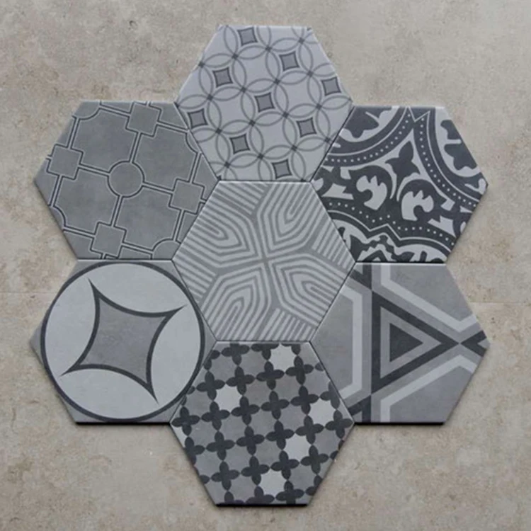 
230*200*115 Art Tile Mediterranean style Blue and White Porcelain Hex Floor Tile/Wall Tile 