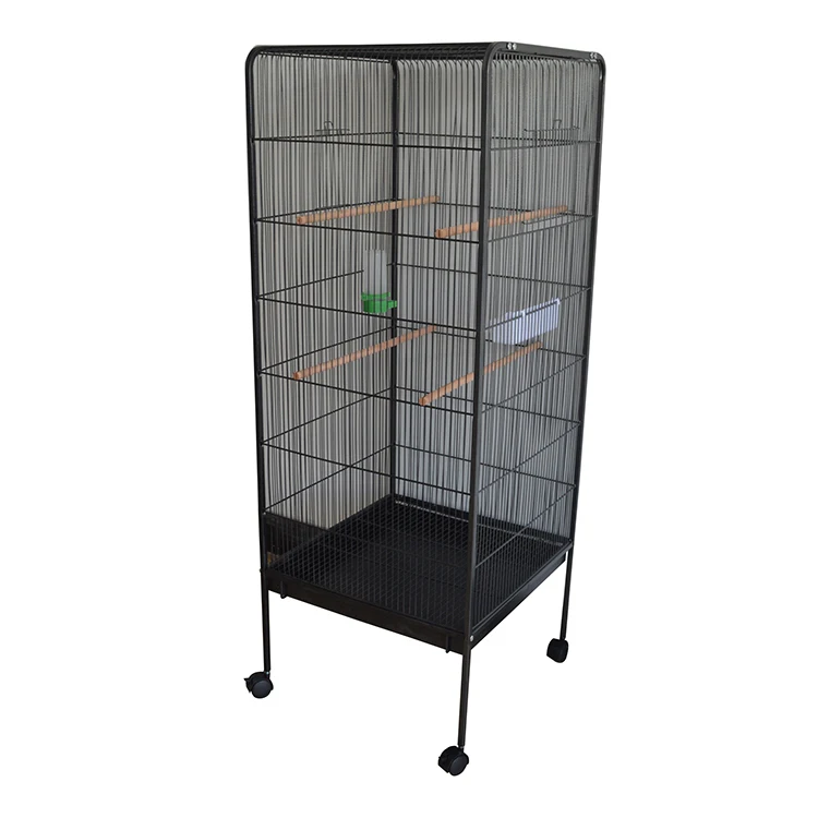 quality metal plastic roll bird cage container trays pigeon breeding purple pet parrot squirrel carrier cage with wheels