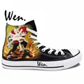 Wen Design Custom Hand Painted Shoes Anime Naruto Gaara Black Butler Sabastian Men Women s High