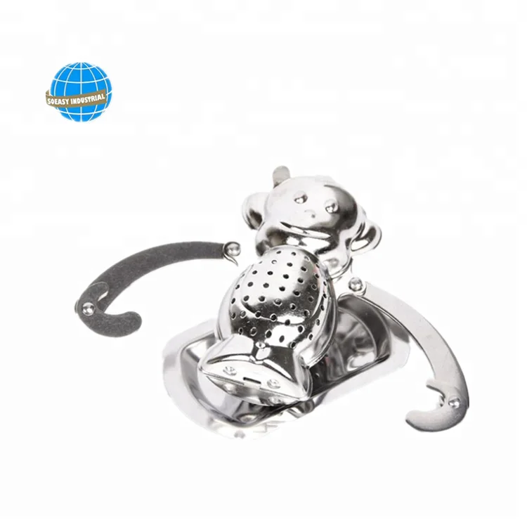
Hot Selling Monkey Shape Stainless Steel Tea Infuser with Drip Tray 
