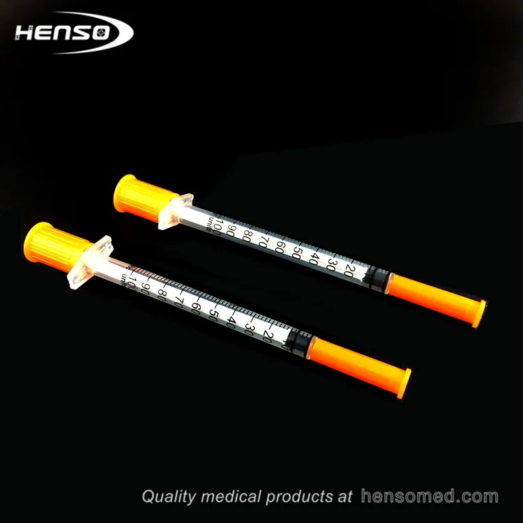 
Medical Orange Colored Insulin Syringe With Needle 