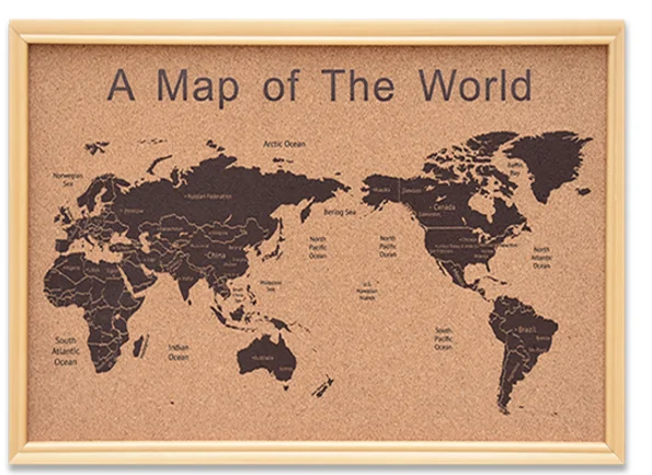 
engrave or print cork map with cheap price for home decoration painting background wall travel business tracking notes 