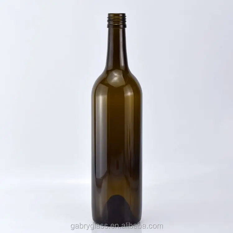 Black brown 750ml bordeaux redwine glassbottle with screw caps