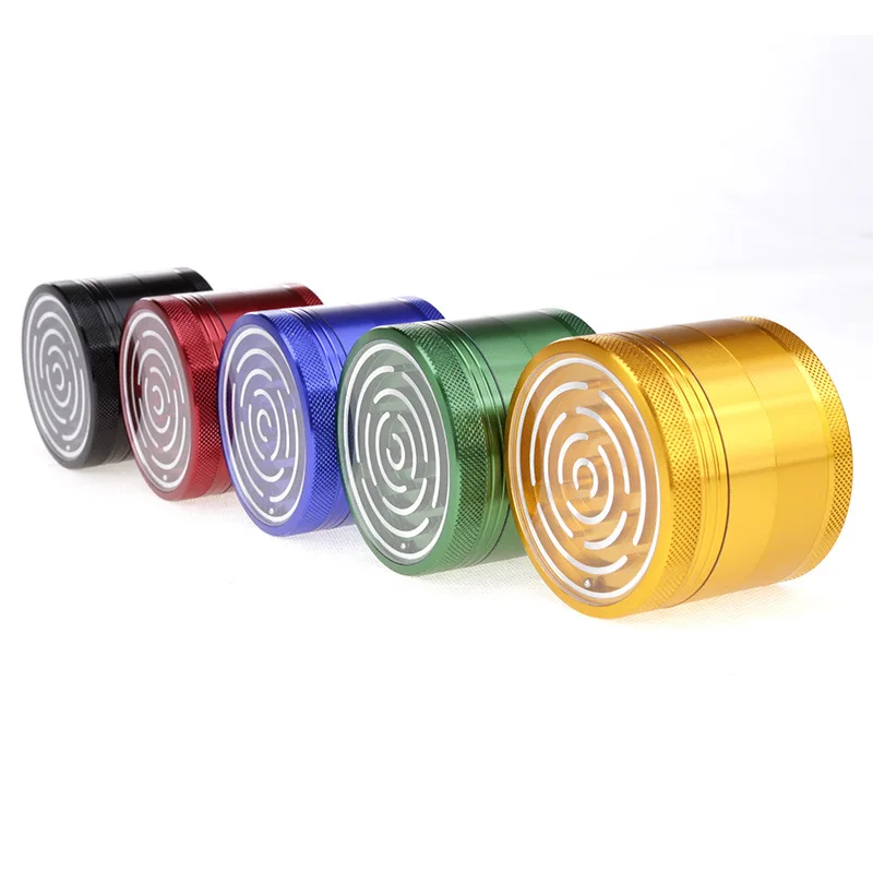 New Maze Design Smoking Accessories 63MM Aluminum Tobacco Crusher Dry Herb Grinder